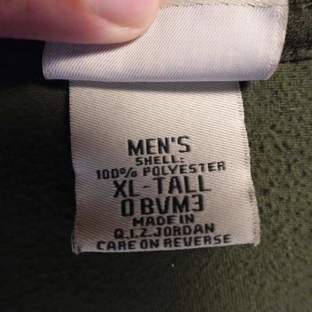 L.L. Bean Quarter Zip Fleece Pullover Men’s XL‎ Tall Olive Green Outdoor